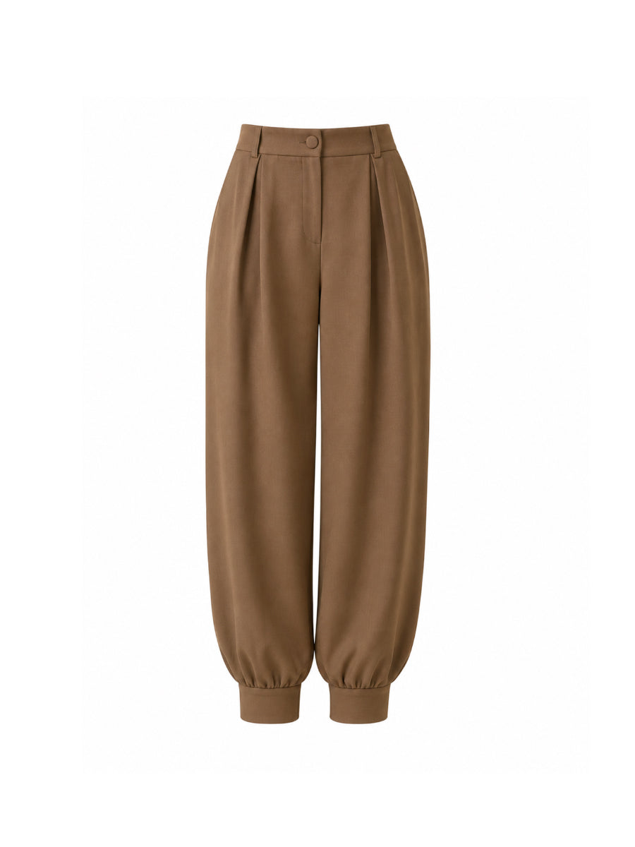 Brown cuffed trousers