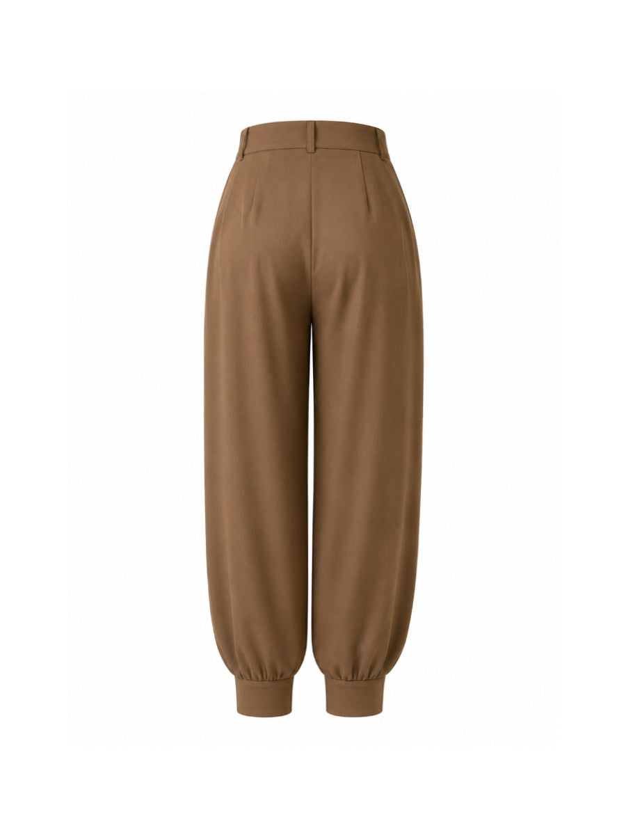 Brown cuffed trousers