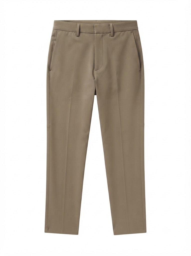 Dark beige slim-fit T_Commuter-Slim trousers in water-repellent fabric