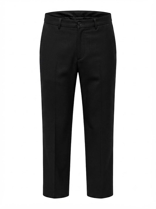 Reece black pleated twill trousers