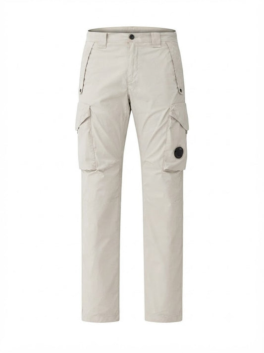 Beige cargo trousers in stretch cotton