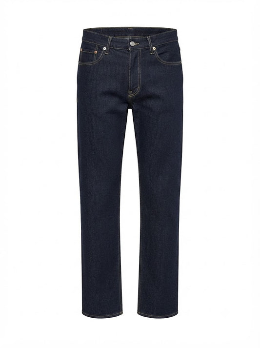 Dark blue straight-leg jeans
