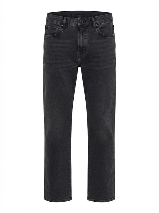 Dark grey fitted jeans in stretch denim
