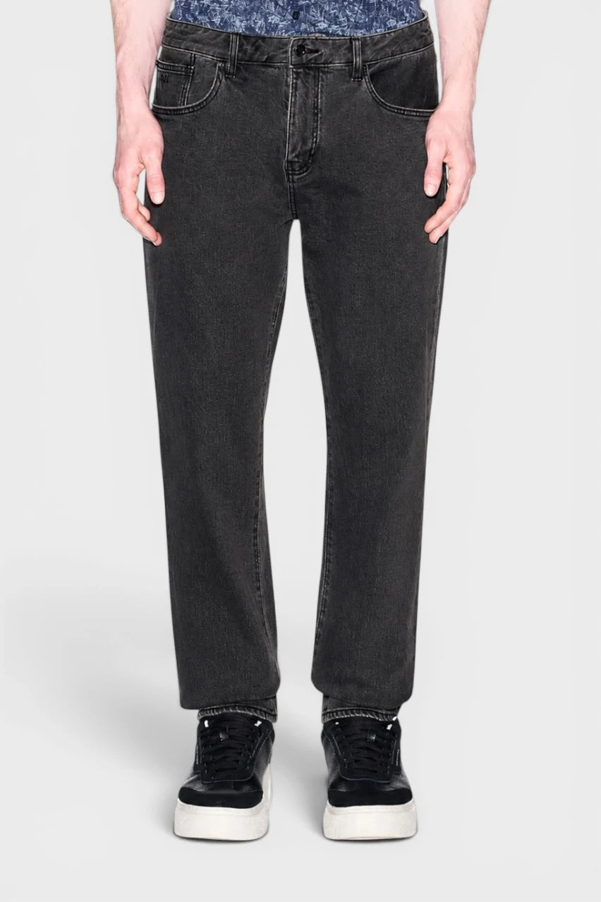 Dark grey fitted jeans in stretch denim