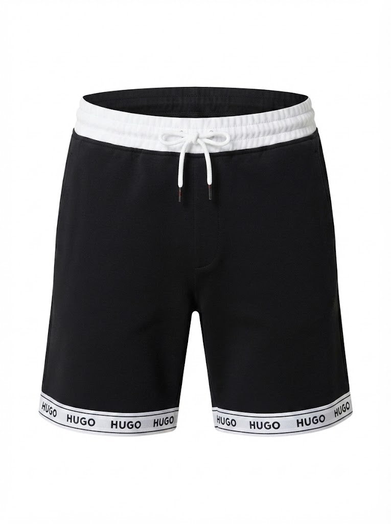 TADE SHORTS black pajama shorts with logo tape