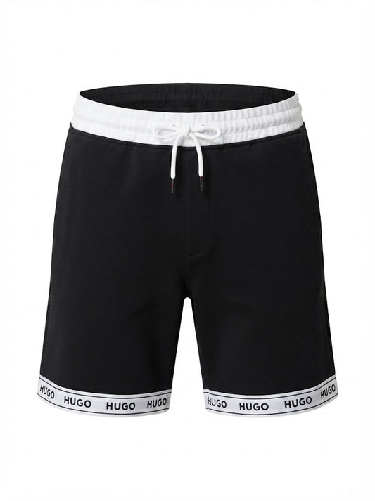 TADE SHORTS black pajama shorts with logo tape