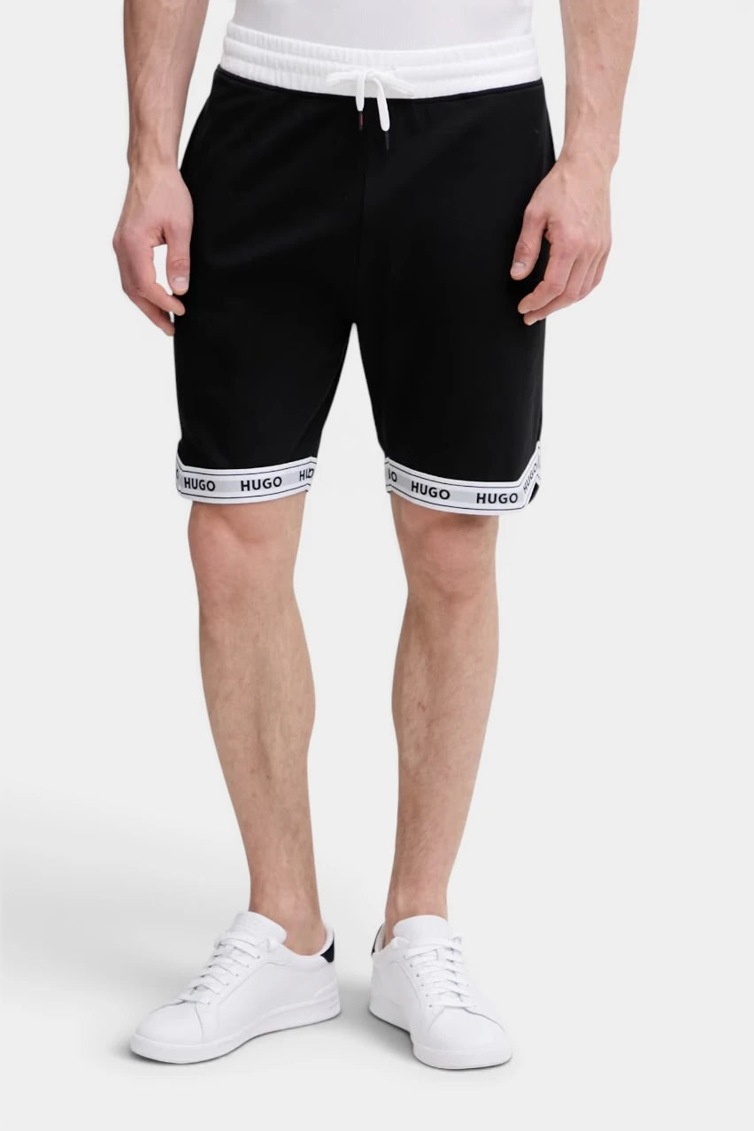 TADE SHORTS black pajama shorts with logo tape