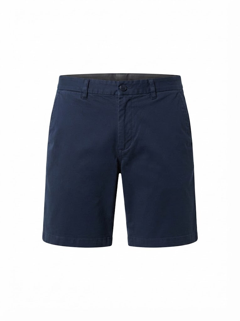Dark blue cotton and linen shorts