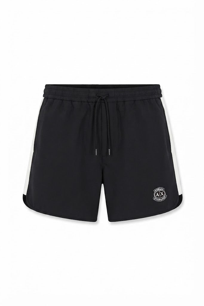 Dark blue cotton-blend shorts
