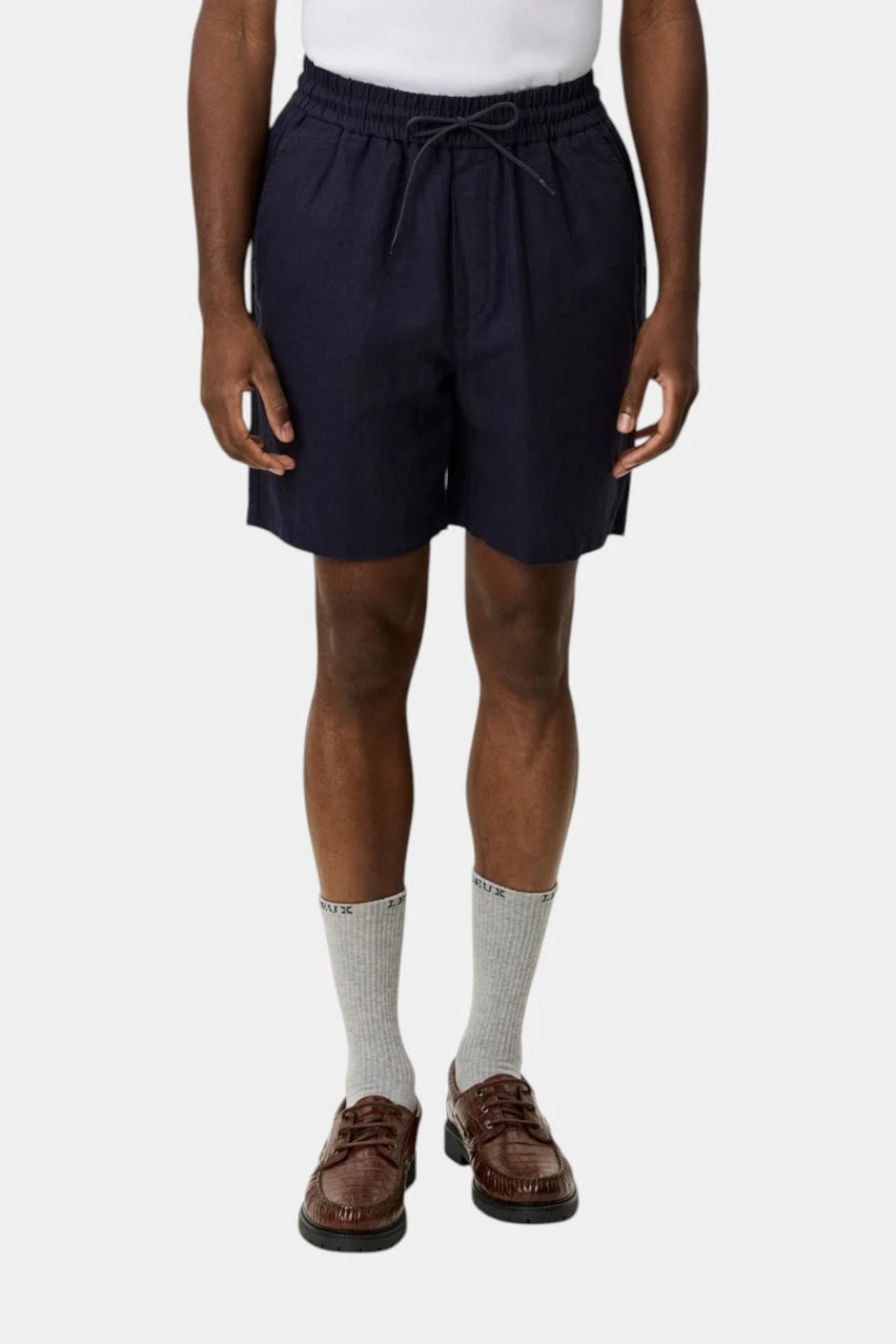 Dark blue linen shorts Otto
