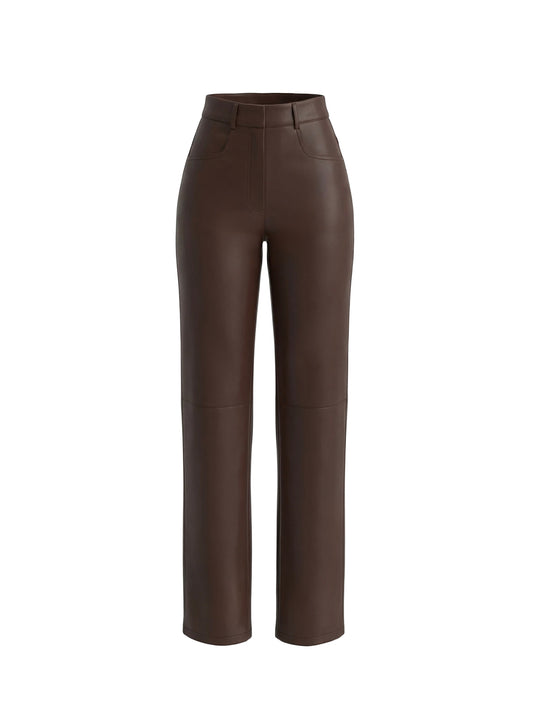 Brown leather trousers