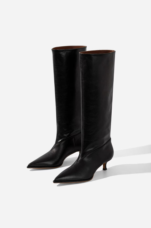 ERICA black leather boots