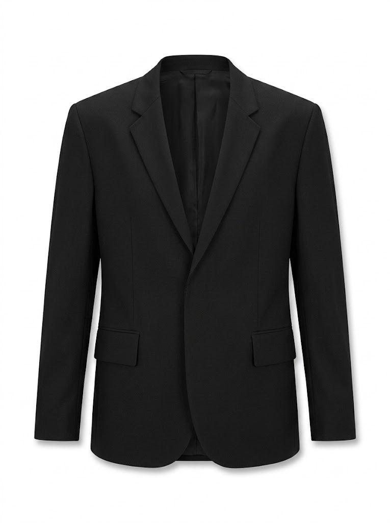 Black fitted blazer Hans254F2X with a logo on the fastening