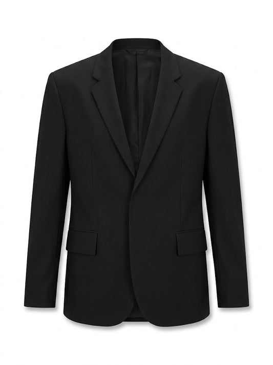 Black fitted blazer Hans254F2X with a logo on the fastening