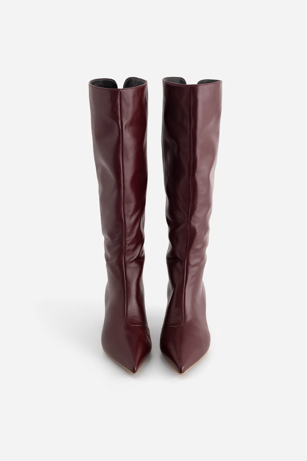 CONNIE burgundy leather boots