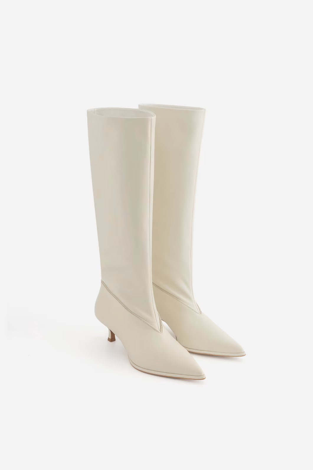ERICA cream leather boots