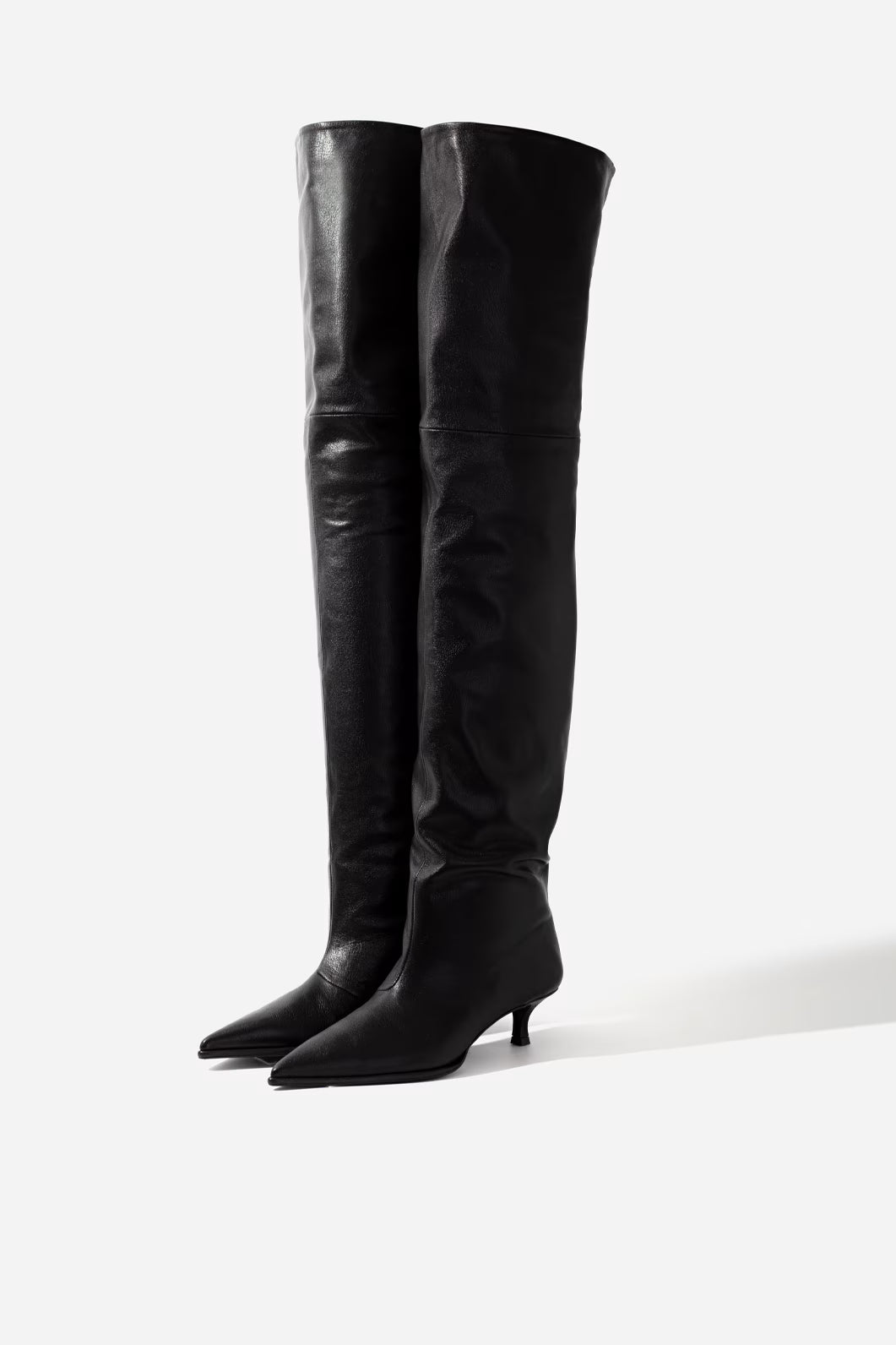 ALIA black leather over-the-knee boots