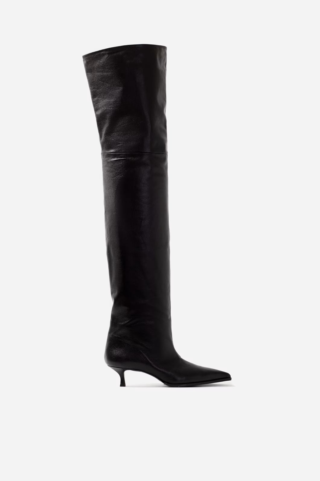 ALIA black leather over-the-knee boots