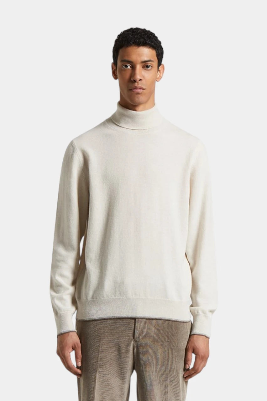 Cream wool and cashmere turtleneck
