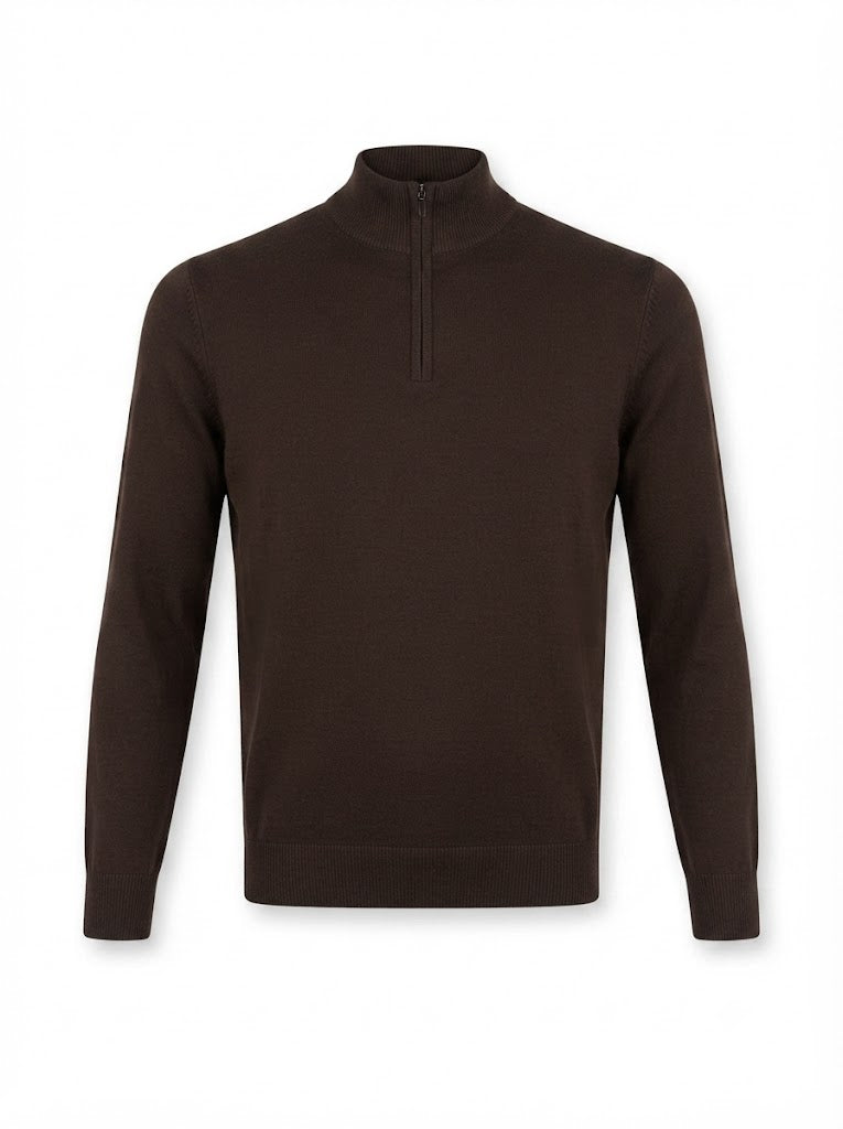 Dark brown wool turtleneck jumper