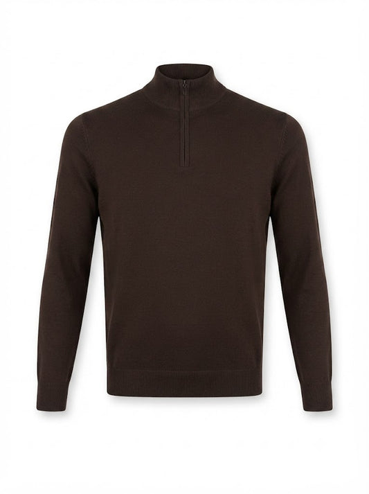 Dark brown wool turtleneck jumper