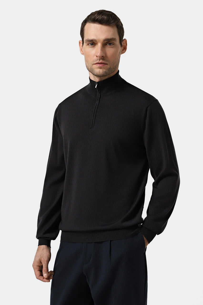 Dark grey wool turtleneck jumper