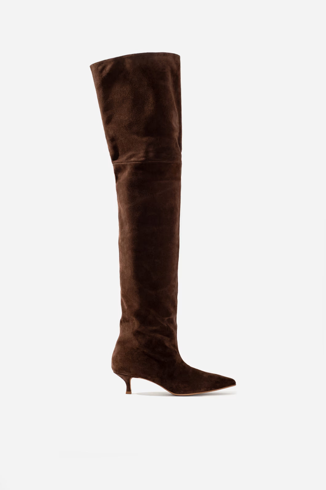 ALIA dark brown suede over-the-knee boots