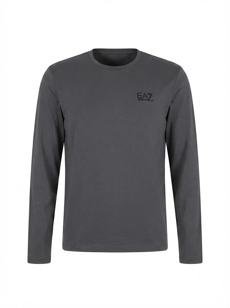 Dark grey cotton Core Identity long-sleeve top