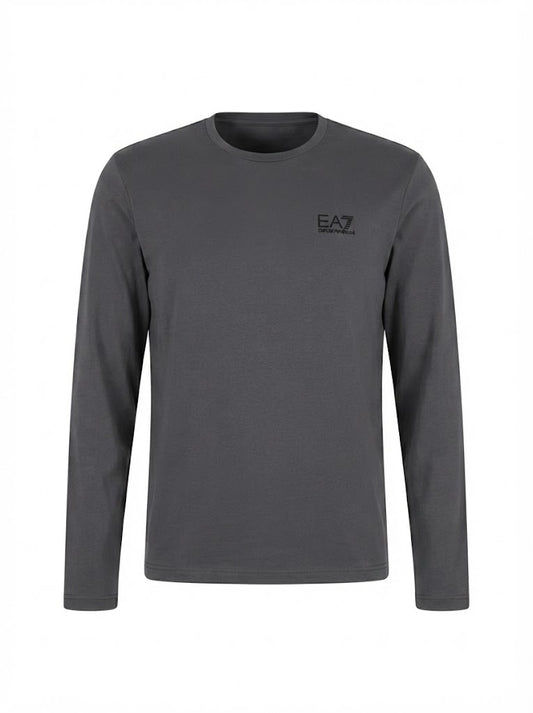 Dark grey cotton Core Identity long-sleeve top