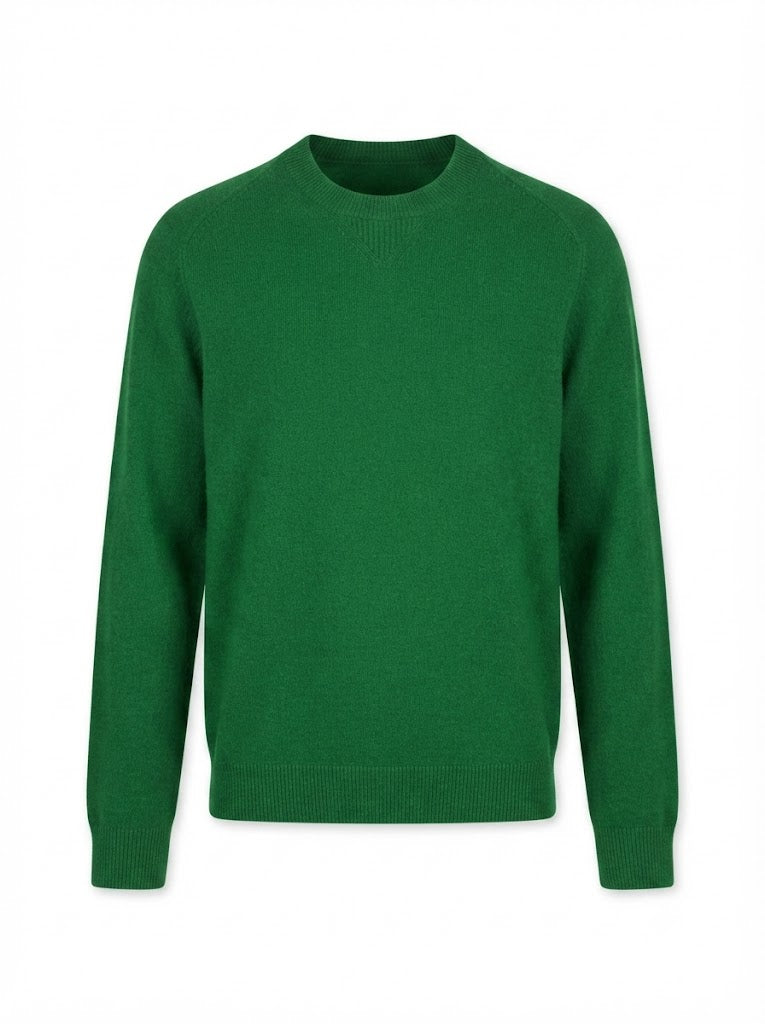 Green plain wool sweater