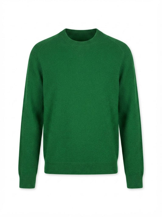 Green plain wool sweater