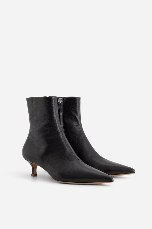 MARIA black glossy ankle boots