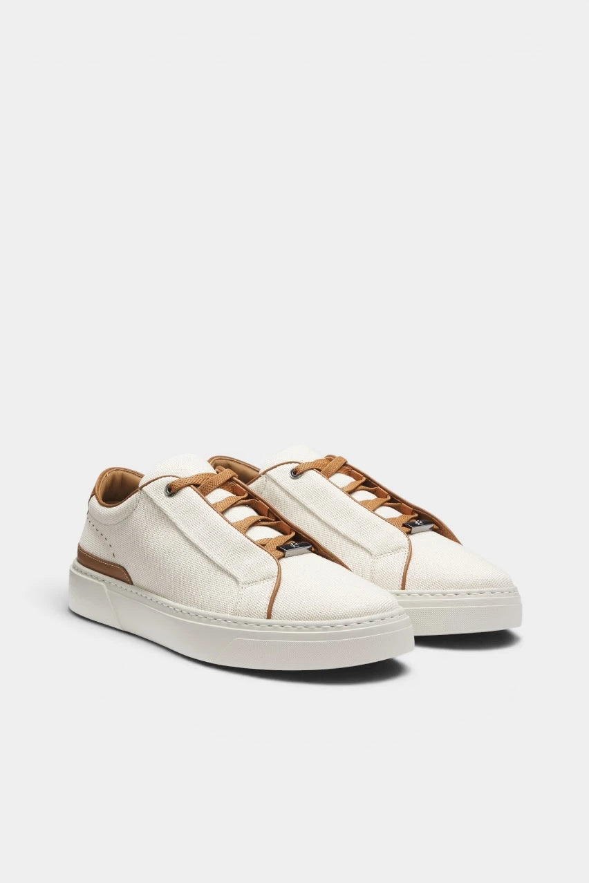 Light beige Gary_Tenn_fbbu sneakers with leather trim