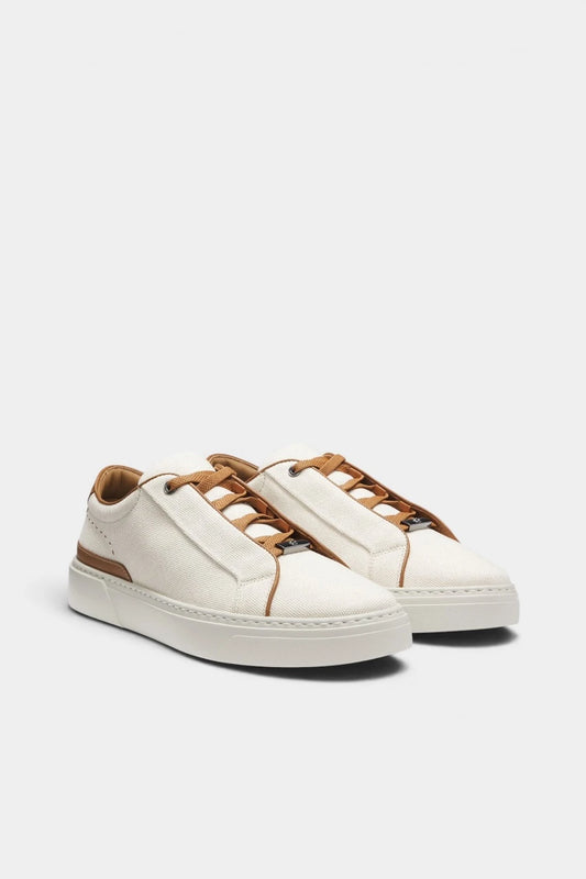 Light beige Gary_Tenn_fbbu sneakers with leather trim