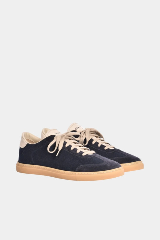Navy blue cotton sneakers