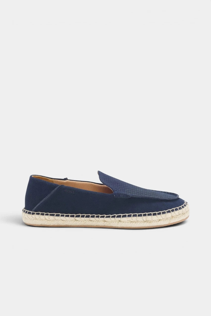 Dark blue suede espadrilles