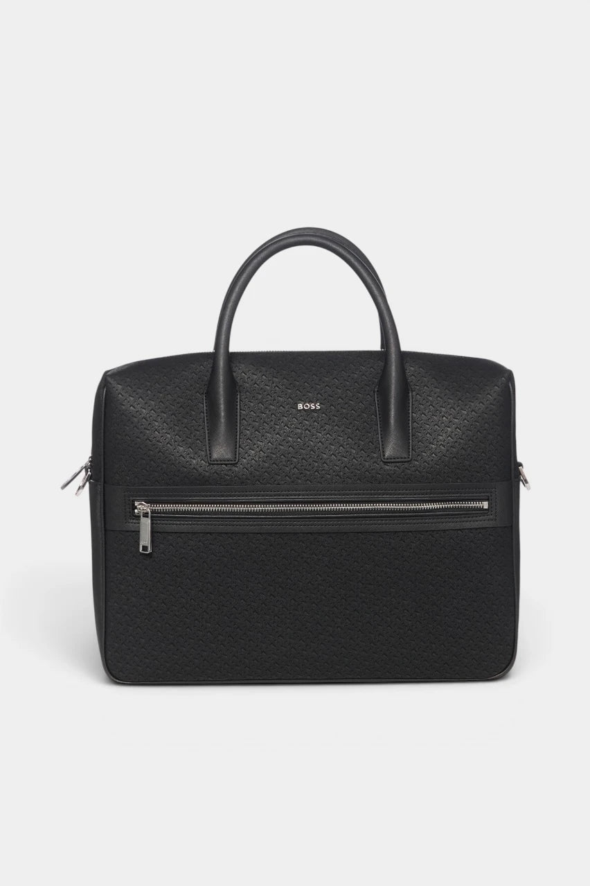 Black leather briefcase