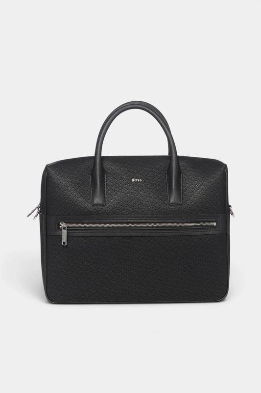 Black leather briefcase