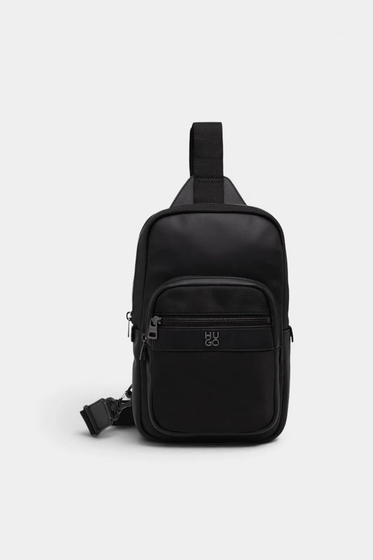Black eco-leather backpack-bag