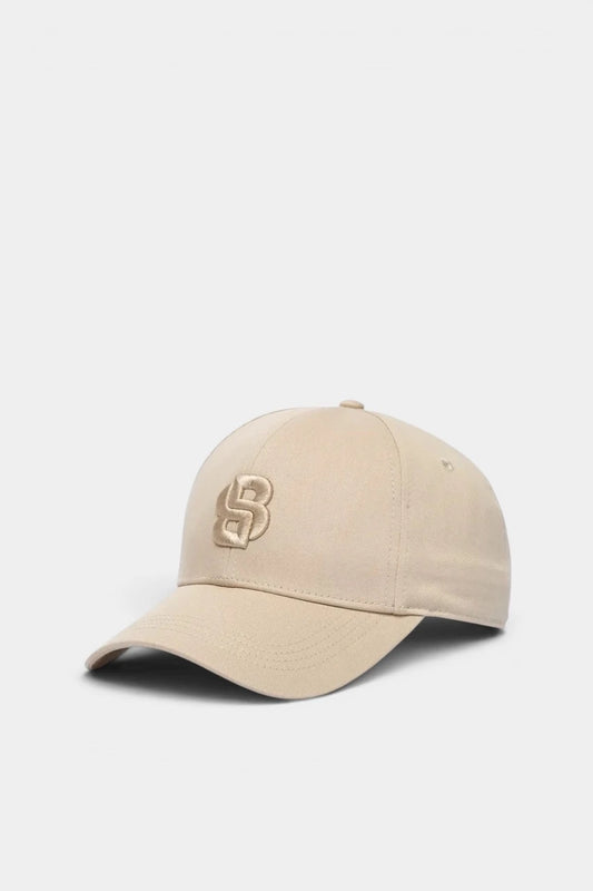 Beige Zed-B-Icon cap with double monogram logo