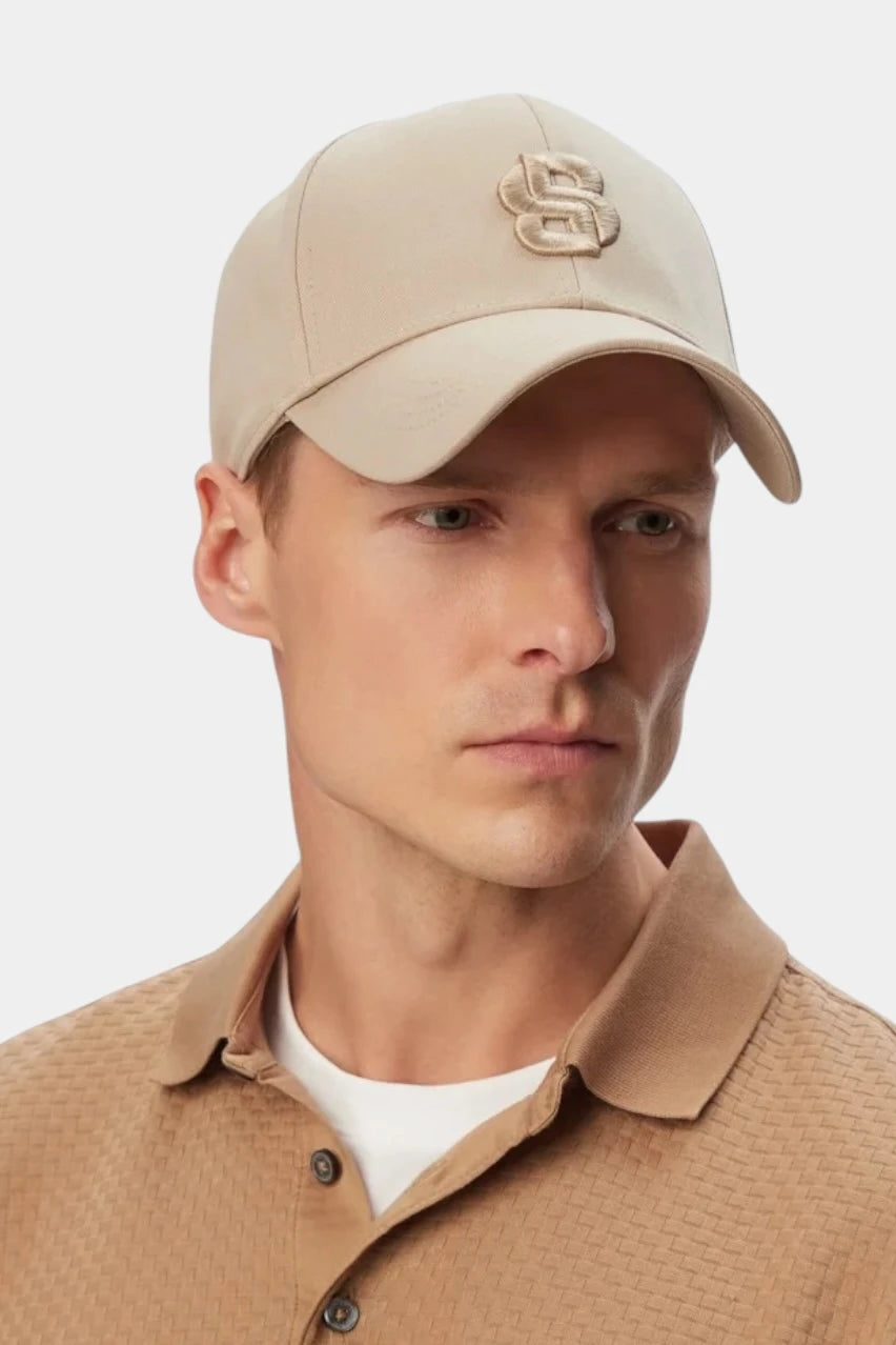 Beige Zed-B-Icon cap with double monogram logo