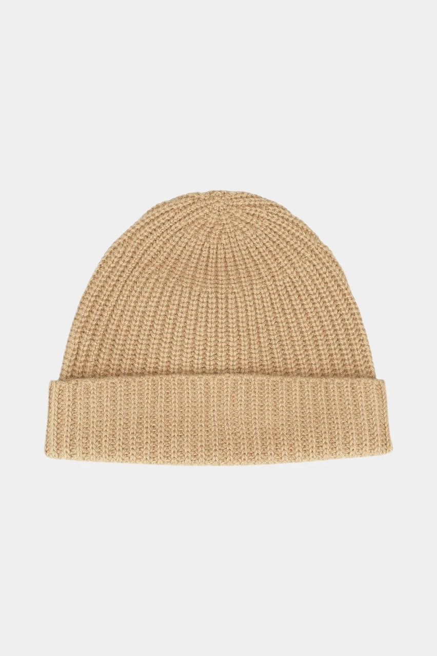 Beige wool and cashmere hat