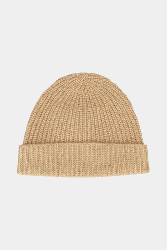 Beige wool and cashmere hat