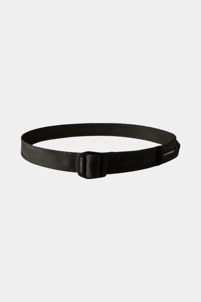 Black strap with herringbone weave