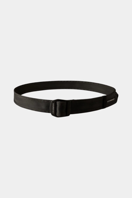 Black strap with herringbone weave