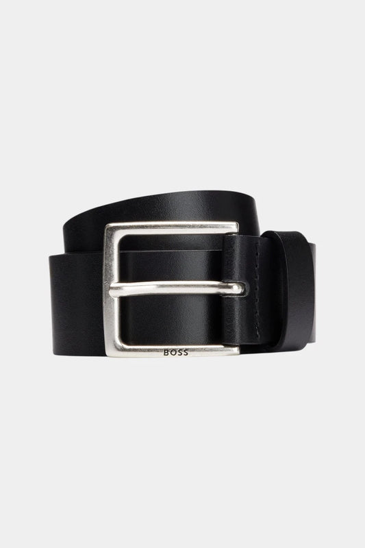 Black leather belt