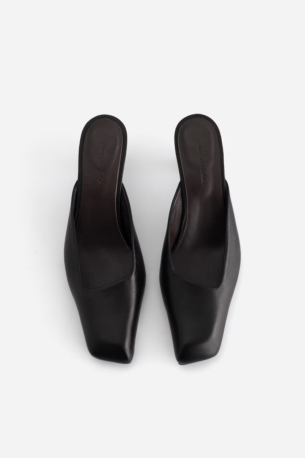 GEORGIA black leather mules
