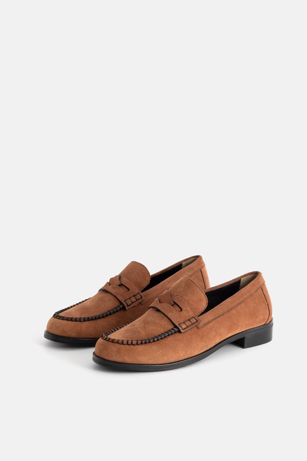DUCKY brown suede loafers