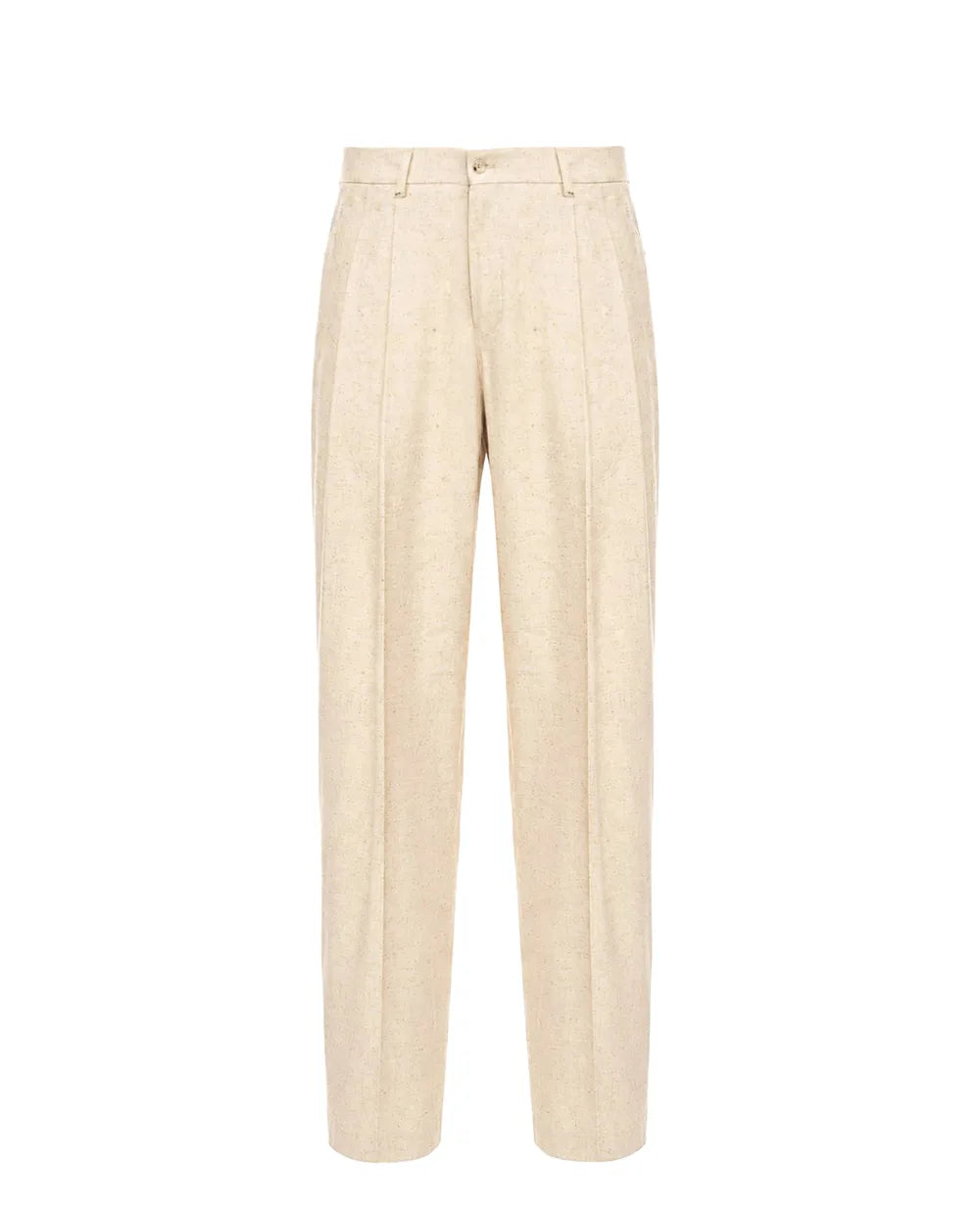 Hemp and silk trousers with a tweed effect