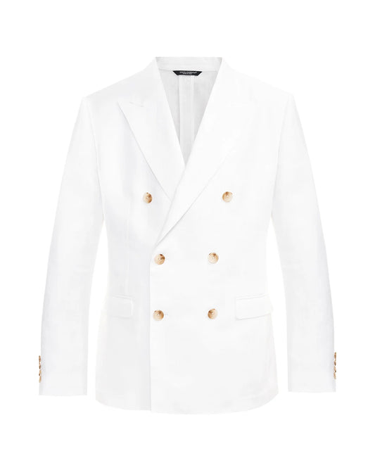Double-breasted linen blazer